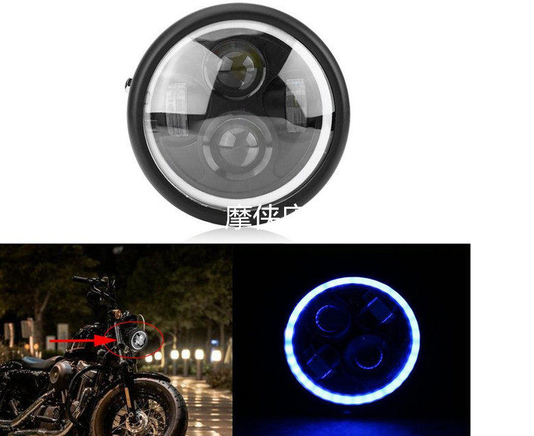 Retro accessories locomotive modified headlight CG125 Harley Prince GN125 modified retro headlight round light