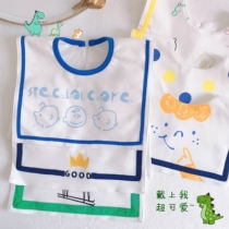 Baby bib cotton baby saliva towel anti-spit milk sucking water bib children cartoon square false collar spring and summer