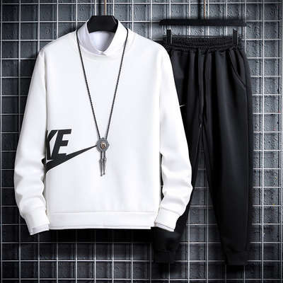 秋季韩版修身青年休闲套装