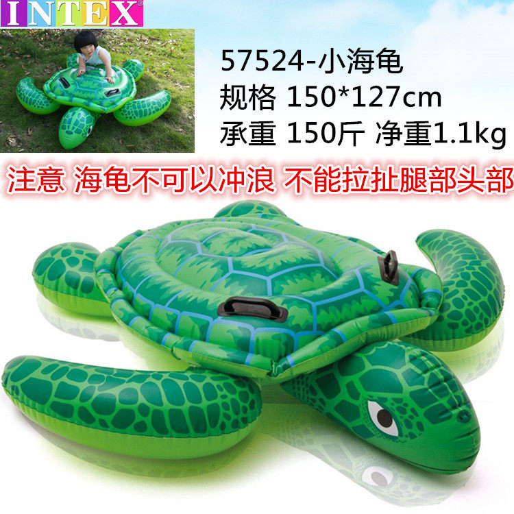 надувной матрас 水上充气火烈鸟坐骑 小红鹤黄鸭加厚游泳圈 动物造型大号海龟浮床 Intex