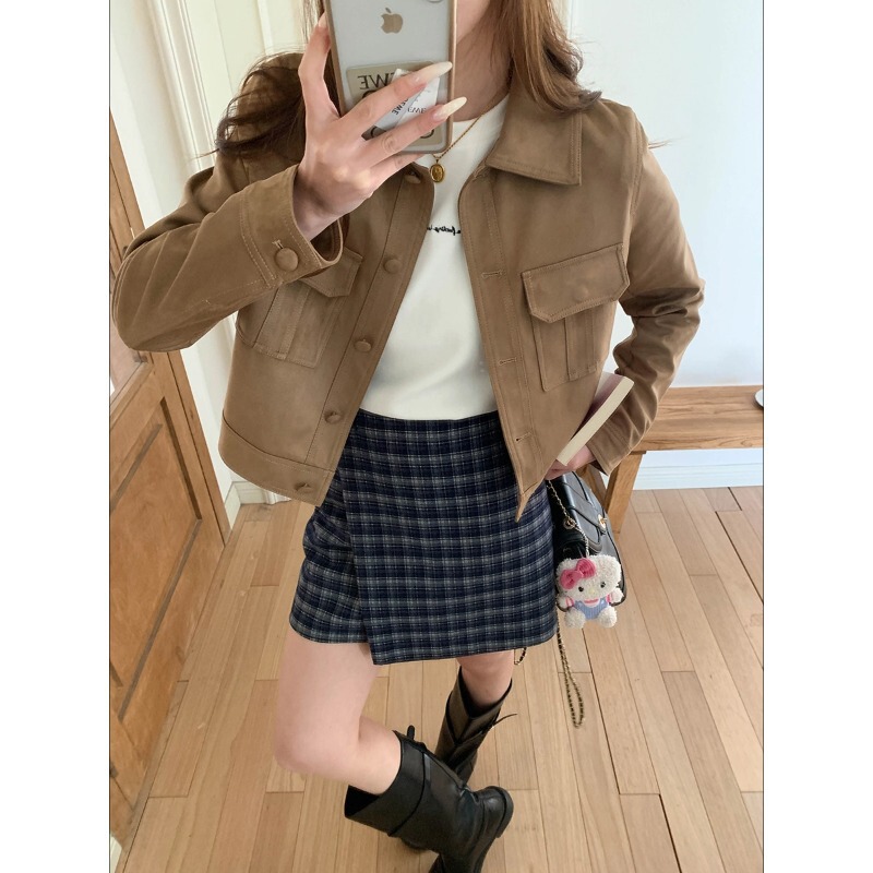 3Th Morning Early Spring New Style High-End Old Money Suede Workwear Style Jacket Zy3841