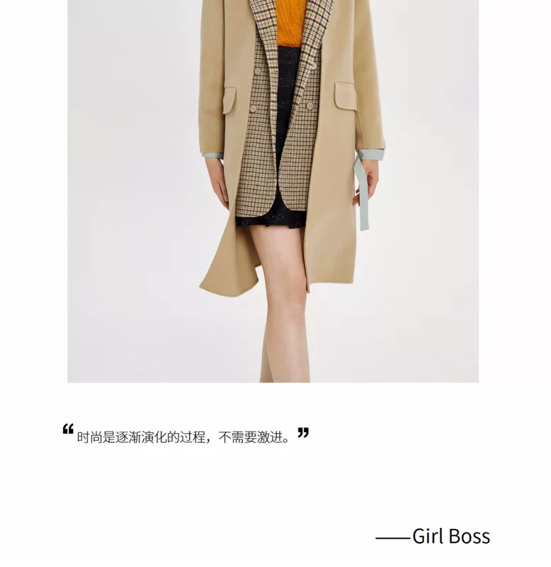 [Girl Boss] icy2020 mùa xuân mới của người hâm mộ châu Âu và Mỹ phù hợp với áo khoác len nhẹ đi phụ nữ đi lại - Áo len lót đôi