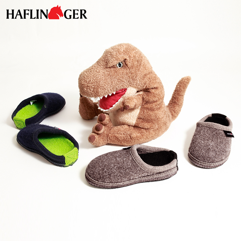 Haflinger German Imported Knut Classic Solid Color Silent Indoor Wool Children's Slippers