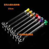 Acrylic creative stirrer spoon Fruit drink stirrer bartending stick Art stirrer Plastic stick spoon Wine head stirrer
