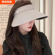 Hong Kong hat womens matte black plastic large brim sunshade empty top hat outdoor sun protection UV sun hat