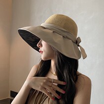 Hong Kong official website anti-UV vinyl beach hat sun hat womens summer straw hat sun protection fisherman hat
