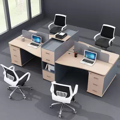 Staff desk and chair combination Simple modern card seat 2 4 6-person computer desk work desk partition staff desk