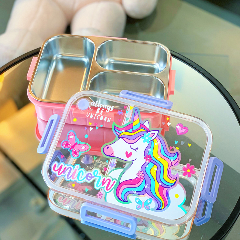 304 Stainless Steel Lunch Box, Elementary School Student Lunch Box, Kidsren's Compartmented Lunch Box, Cartoon Unicorn Lunch Box, Cute 304 Stainless Steel Lunch Box, Elementary School Student Lunch Box, Kidsren's Compartmented Lunch Box, Cartoon Unicorn Lunch Box, Cute