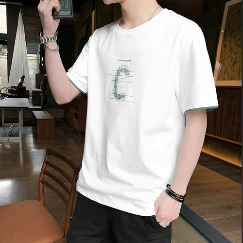 Летняя трендовая футболка с коротким рукавом, универсальная летняя одежда