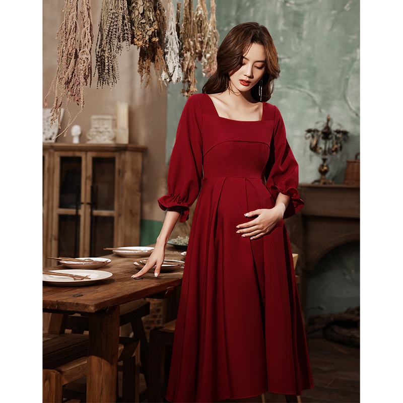Plus-Size Slimming Maternity Toast Dress for Women 2026 New Style for Chubby Brides, Engagement and Wedding Dress to Cover the Belly during Pregnancy Plus-Size Slimming Maternity Toast Dress for Women 2026 New Style for Chubby Brides, Engagement and Wedding Dress to Cover the Belly during Pregnancy