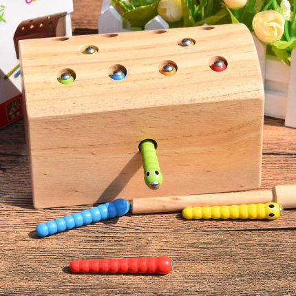 Baby fishing toys early to teach children prefect multifunctional magnetic catch eating caterpillars 1-3 years 2 female boys