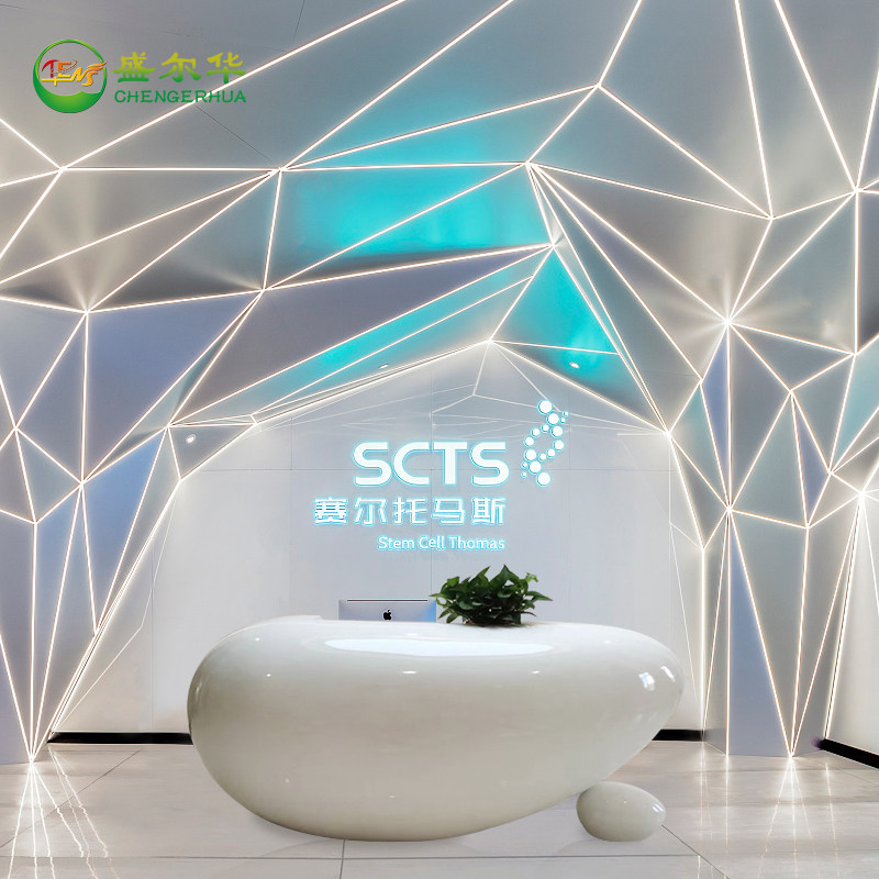 The mall FRP reception front desk cobblestone shaped hotel sales department reception front desk creative shape bar