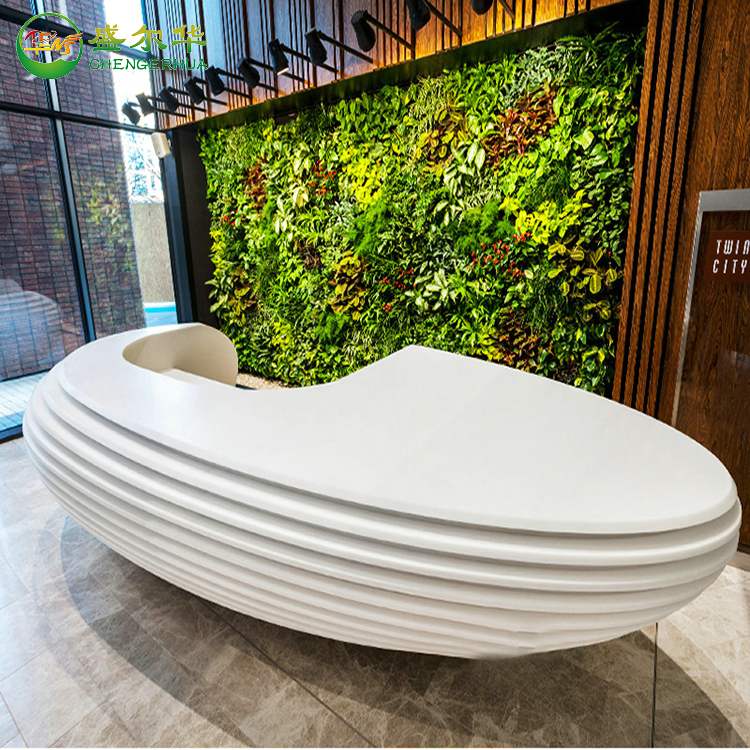 Glass Fiber Profiled Receptionist Mall Hotel Reception Desk Display Desk Sample House Display Center Front Desk Reception Desk Special bar