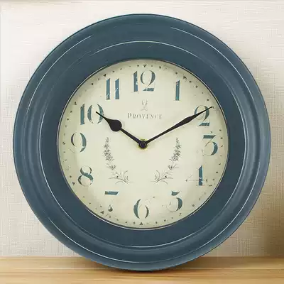 American retro nostalgic wall clock European wall clock Living room creative pastoral silent quartz clock art for old
