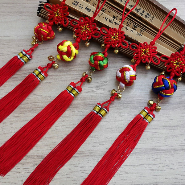 Small Lucky Ball Chinese Knot Pendant Ethnic Style Classical Festival Decoration Bell Small Chinese Knot Mini Knot