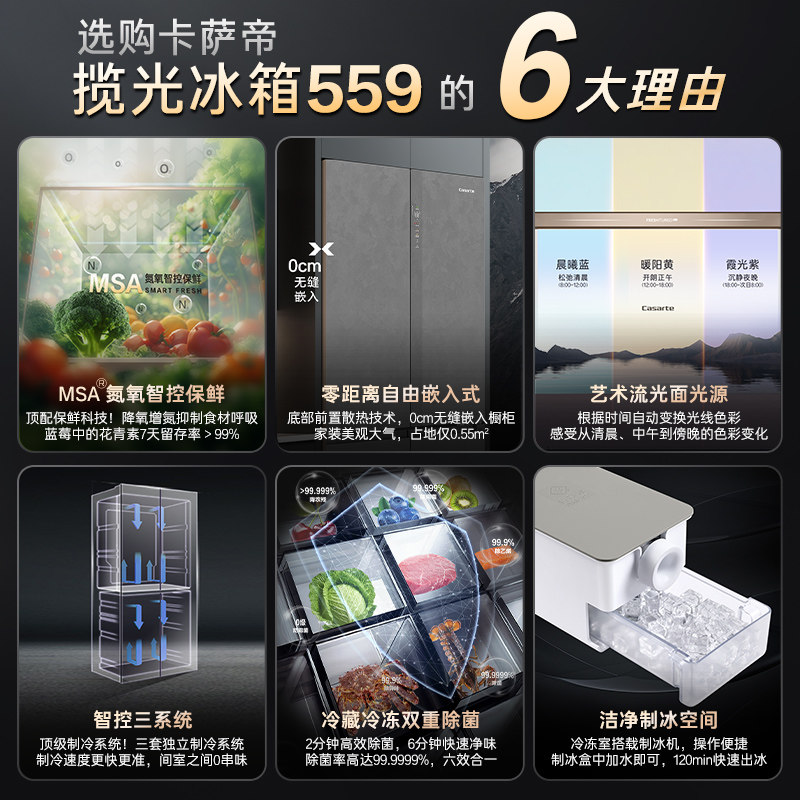 卡萨帝BCD-559WLCTDA4GUU1冰箱图片
