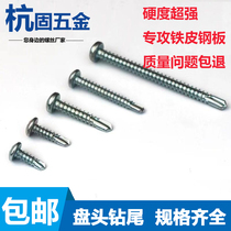 Cross disc head dovetail screw self-tapping self-drilling screw high-strength galvanized drill steel plate iron round head drilling tail nail