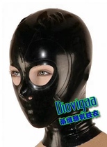 Latex hood suffocation mask full face adult latex mask with rear zipper and eye opening 0 4mm