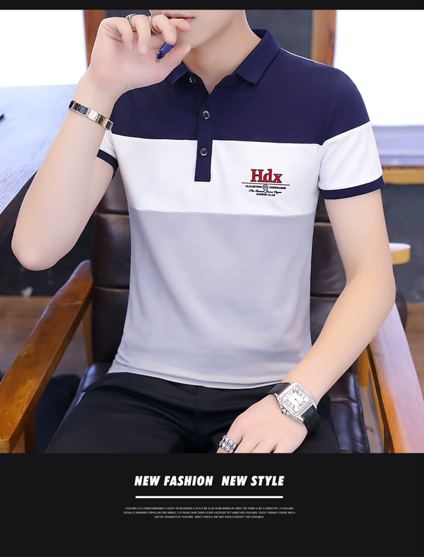 Áo thun nam mùa hè ngắn tay mới ve áo Paul polo mùa hè xu hướng giản dị quần áo nam nửa tay - Polo t shirt polo