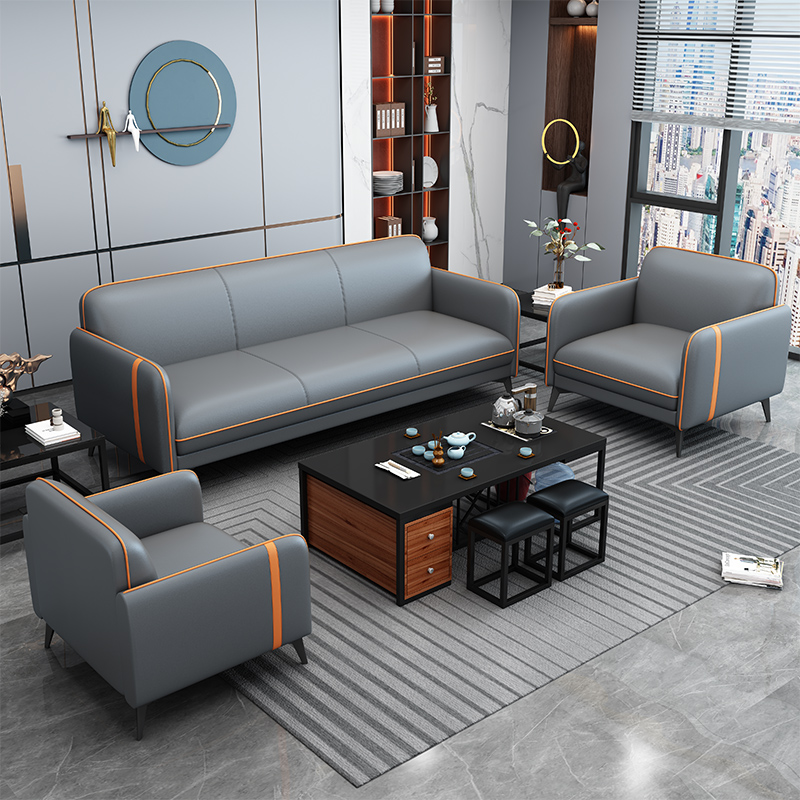 Office sofa Modern minimalist Guest Trio office Fashion Business Reception Leisure tea table Composition Suite
