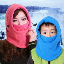 2021 New fleece three-in-one headgear childrens ski hat snatch cap windproof warm dust cap adult