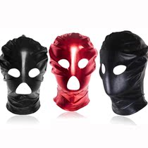 Spice Toy Bondage Hood Elastic Paint Leather Head Hood Suffocation Mask Role-playing Lacquer Leather Gluing Headgear