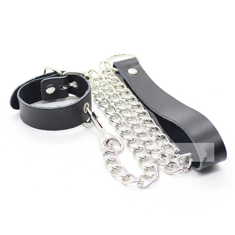 Male dog slave tool to teach love interest articles penis chain traction belt JJ ring JJ ring bondage bundle