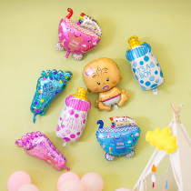 Baby one-year-old baby bottle cartoon aluminum balloon full moon birthday arrangement childrens party 100-day banquet decorations