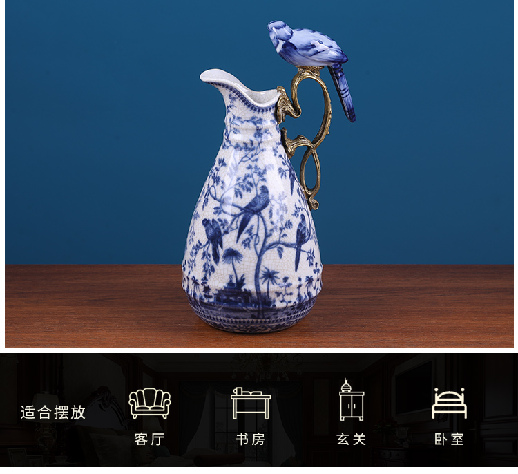 American blue parrot sitting room ark decoration ceramic vase soft outfit style restoring ancient ways receptacle porch act the role ofing is tasted furnishing articles
