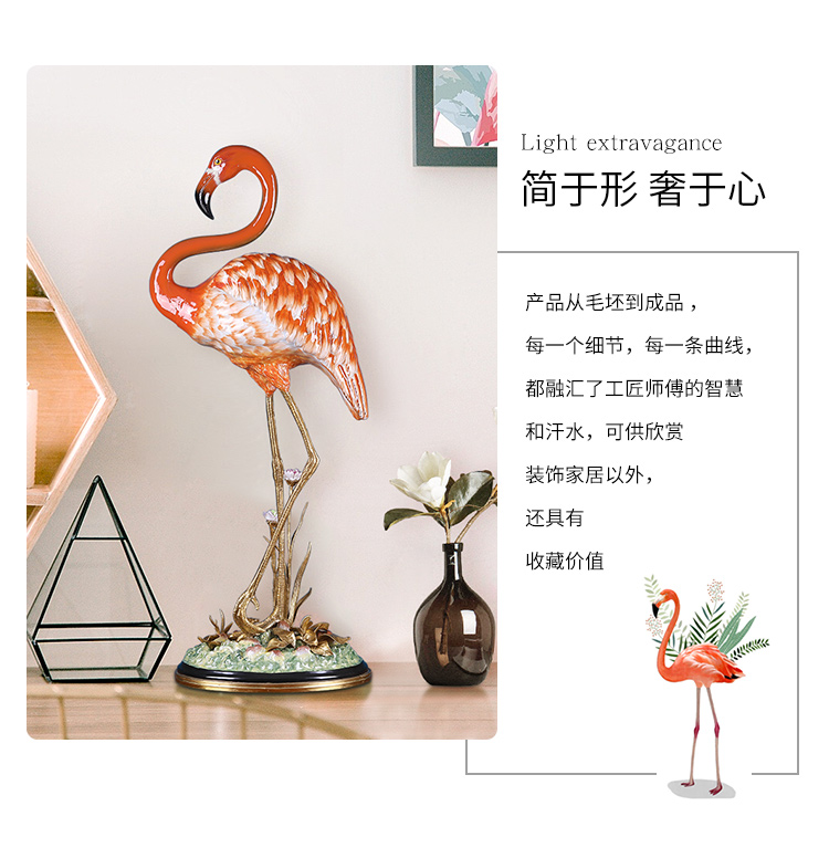 European household soft outfit ceramic flamingos creative example room porch sitting room adornment simulation animal furnishing articles