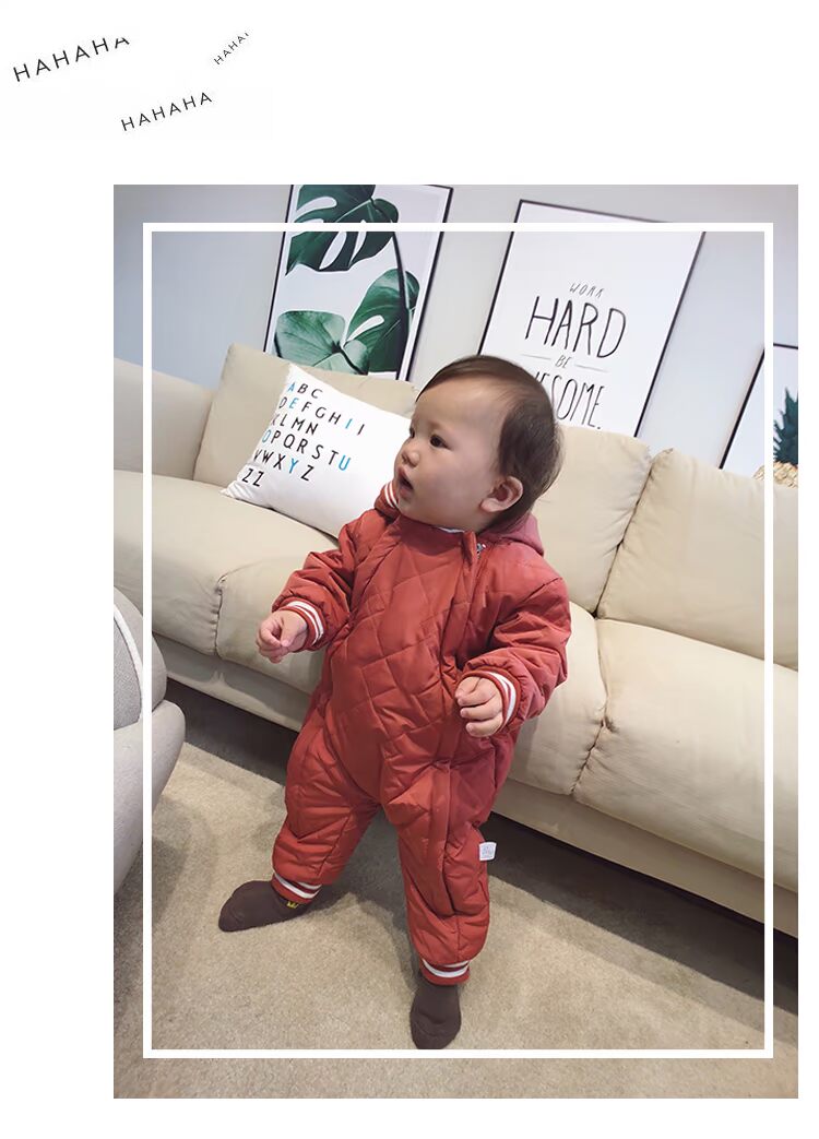 Trẻ em mùa đông em bé chăn bông dày romper romper Em bé chống đá được sưởi ấm bằng áo choàng chân ngủ áo liền quần bò sữa cao cấp