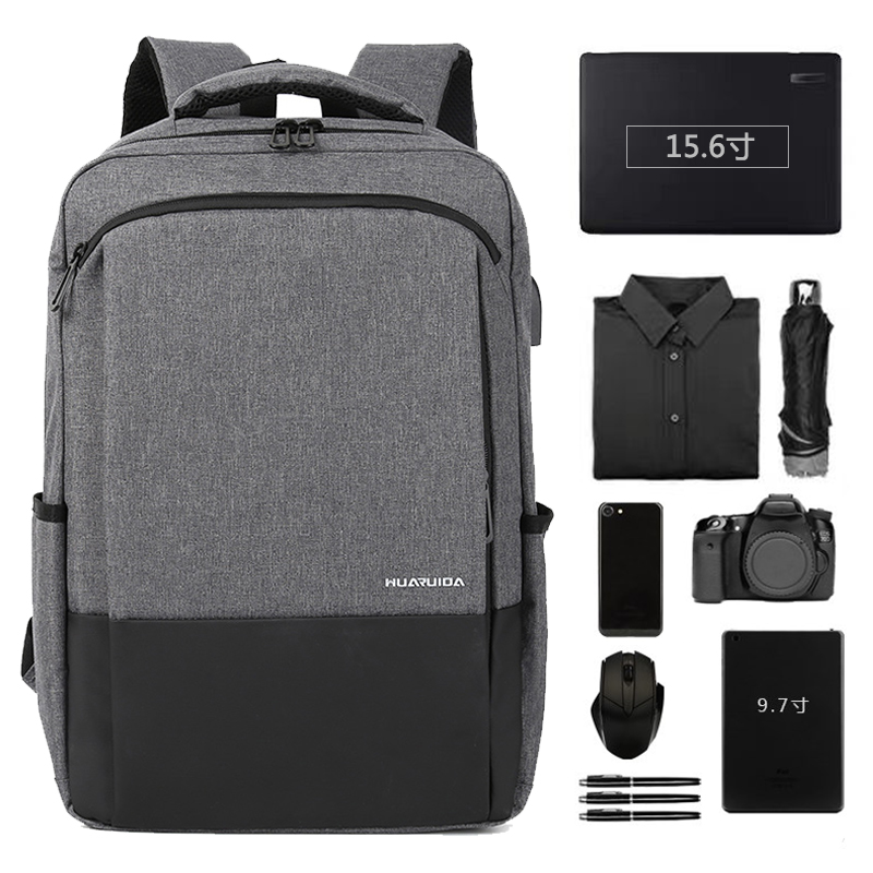 Hong Kong I Tgreg Backpack Men with Shoulder Pack Simple Lightness Pure Color Bookpack Travel Business Pack