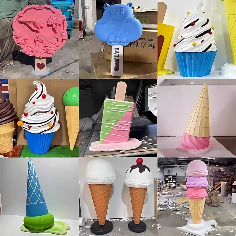 Summer Melting Ice Cream Dessert Mall 4S Store Clothing Store Popular Photo Spot Decoration Scene Setup