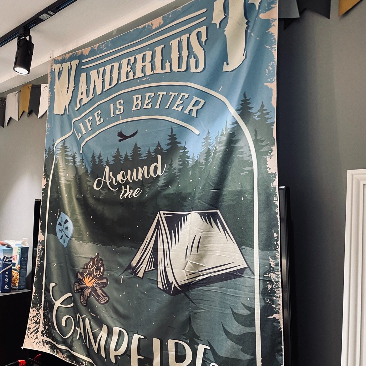 Nordic Outdoor Style Extreme Sports Decoration Cloth Hanging Cloth Background Cloth Tent Mountaineering Cloth Mountain