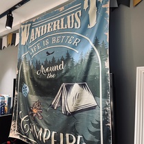 Nordic Outdoor Style Extreme Sports Decoration Cloth Hanging Cloth Background Cloth Tent Mountaineering Cloth Mountain