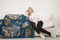  Spot second hair Harry Potter Blue Magic Academy blanket Line blanket Tapestry Decorative blanket Cartoon Magic