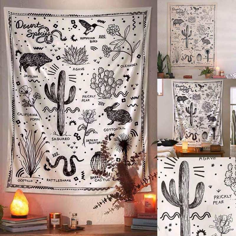 Desert Species Black & White Creative Hung Cloth Tapestry Minimalist Creativity