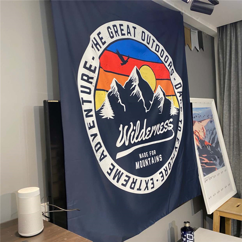 Nordic outdoor style Extreme sports Decorative cloth drape background cloth mountaineering mountain range ins