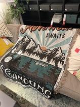 Outdoor Decoration Camping Personality Tent Creative Photo Leather Canoeing Blankets Sofa Blankets