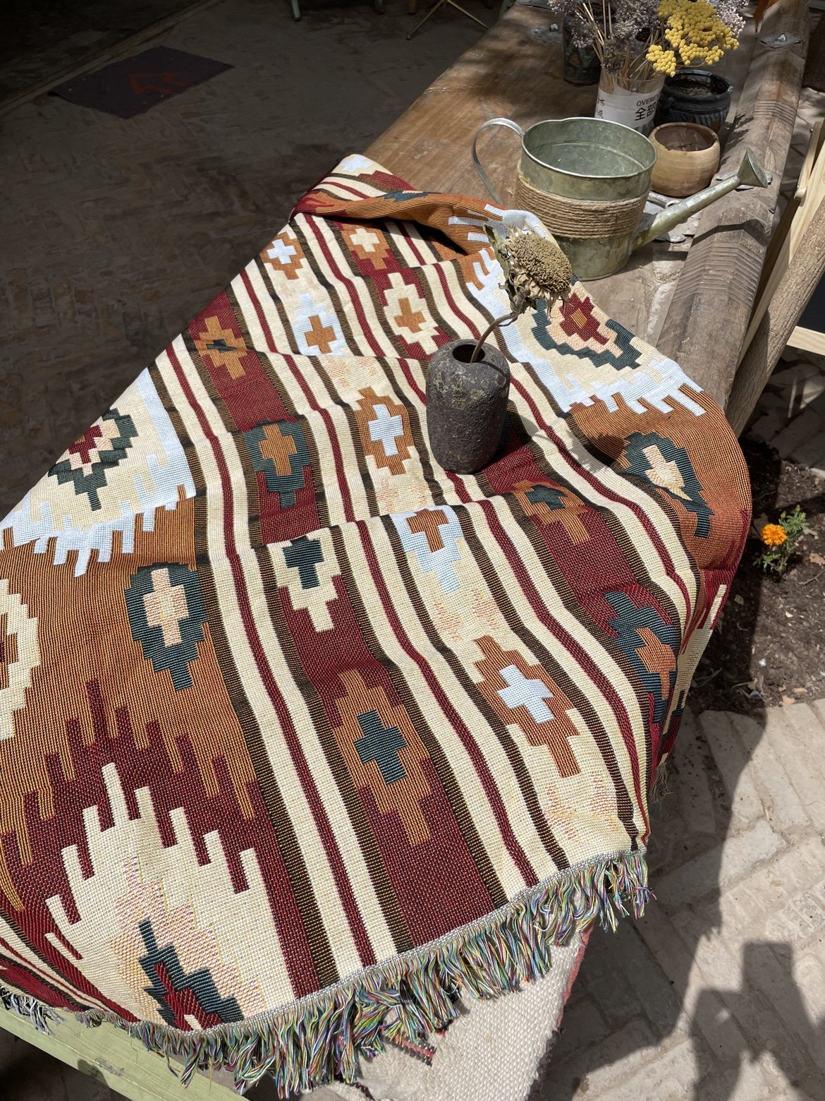 National Fengbohemia Bed Knitting Geometry Decoration Blanket Sofa Towel Blankle Bed Cover