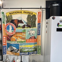 American Cavallini Retro American Countryside Background Cloth Hanging up Grand Canyon National Park