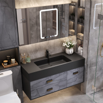 Intelligent light luxury bathroom cabinet combination Simple modern bathroom sink washbasin basin Rock plate bathroom sink