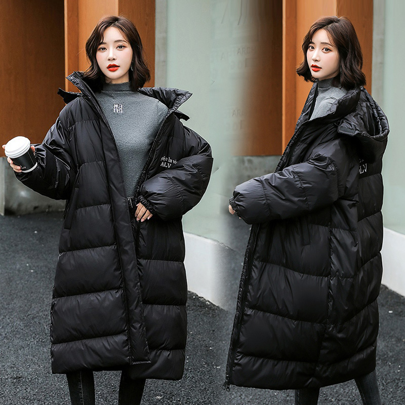 Special offer new down jacket women's Korean version of long knee padded down cotton loose large size hooded coat