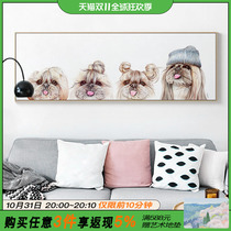 Three Miss Nordic style animal decorative painting pet creative illustration banner painting living room bedroom bedside painting