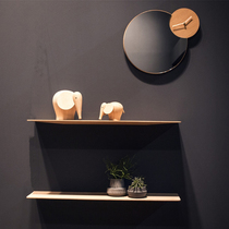 Modern minimalist living-room wall-mounted wall solid wood shelf shelving shelf-lined partitions storage rack ultra-thin suspension bracket