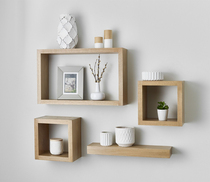 Modern minimalist solid wood box separator shelves Combined Nordic Living room TV wall set-top box storage lattice