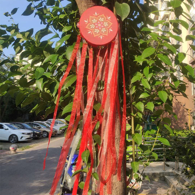 Dunhuang Feitian shooting props Hanfu accessories ancient style Chinese style Tang style Dunhuang style tambourine with streamer tassel