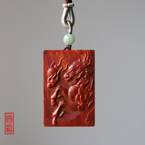 Natural Small Leaf Purple Sandalwood Ruyi Fire Kirin Pendant Men And Women Woody Necklace Rebeast Mascot Pendant Gift