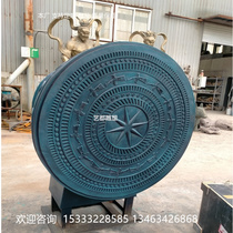 Brass drum bronze drum sculpture cast bronze drum type ancient folk music sculpture tourist attraction ancient drum war drum