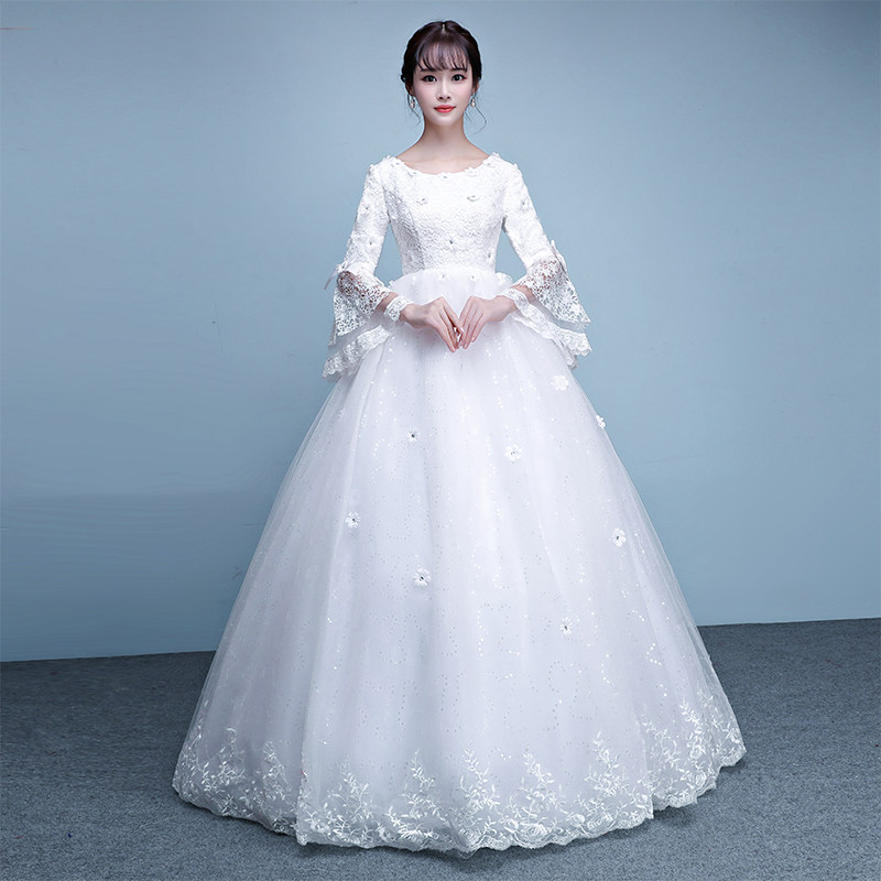 Pregnant women wedding dress 2022 new bride high waist cover belly white wedding fluffy skirt female large size fat mm summer